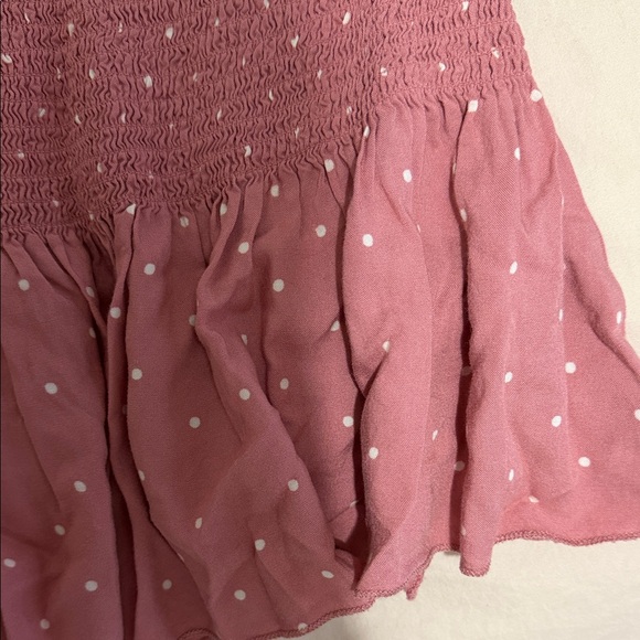 Japna Smocked Peplum Blouse in Dusty Pink with White Dots - Picture 5 of 5